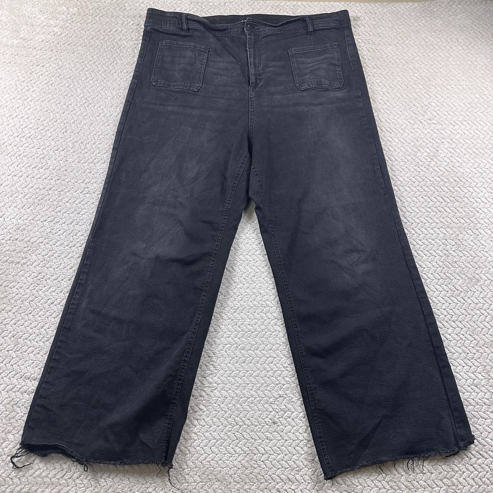 OAT New York Black Jeans 20w High Rise Wide Leg With Two Front Pockets Baggy